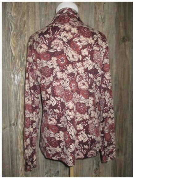 QUEEN CASUALS Womens Shirt Size 14 Long Slv Button Down Floral Vtg Fairy Grunge - Picture 4 of 12